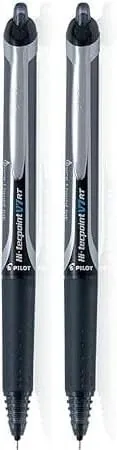 MADHAVI STATIONERS Pilot Hi Techpoint V7 RT Liquid Ink Rollerball Pen - 0.7MM Tip - Pack of 2 Pens (Blue ink)