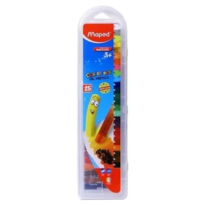 Maped Oil Pastels 25 Shades Plastic Box,Multicolor