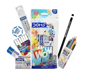 DOMS Plastic Wow Craft Kit | Perfect Value Pack | Kit for Creative Minds | Gifting Range for Kids | Combination of 7 Stationery Items, Multicolor
