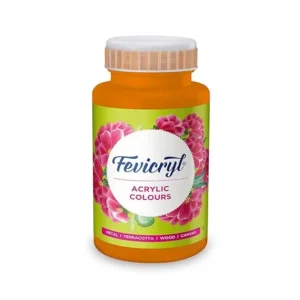 Fevicryl Acrylic Colour Orange 500ml | Art & Craft, DIY, Rich Pigment, Non-Craking Paint for Canvas, Wood, Leather, Earthenware, Metal | Ideal for school projects, Hobbyists, Artists