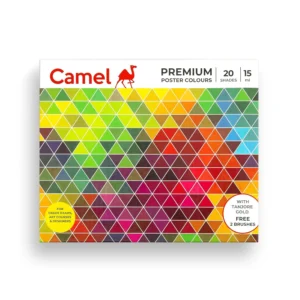 Camel Premium Poster Colour with Brush - 20 Shades (Multicolor)